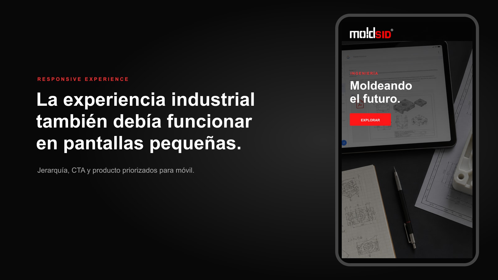 Moldsid website visual system on mobile